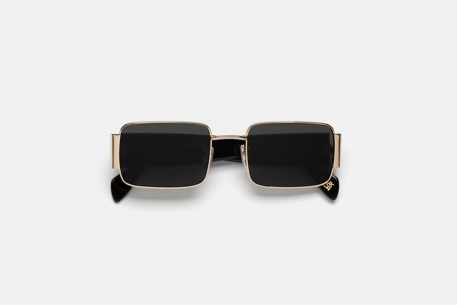 RETROSUPERFUTURE Z in Black Tas, gold metal rims with black acetate temples