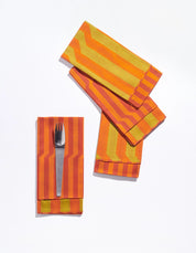 Stripe Dinner Napkins - Vermillion