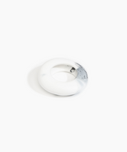 Large Drift Bangle in White Marble by Dinosaur Designs, hand-cast resin