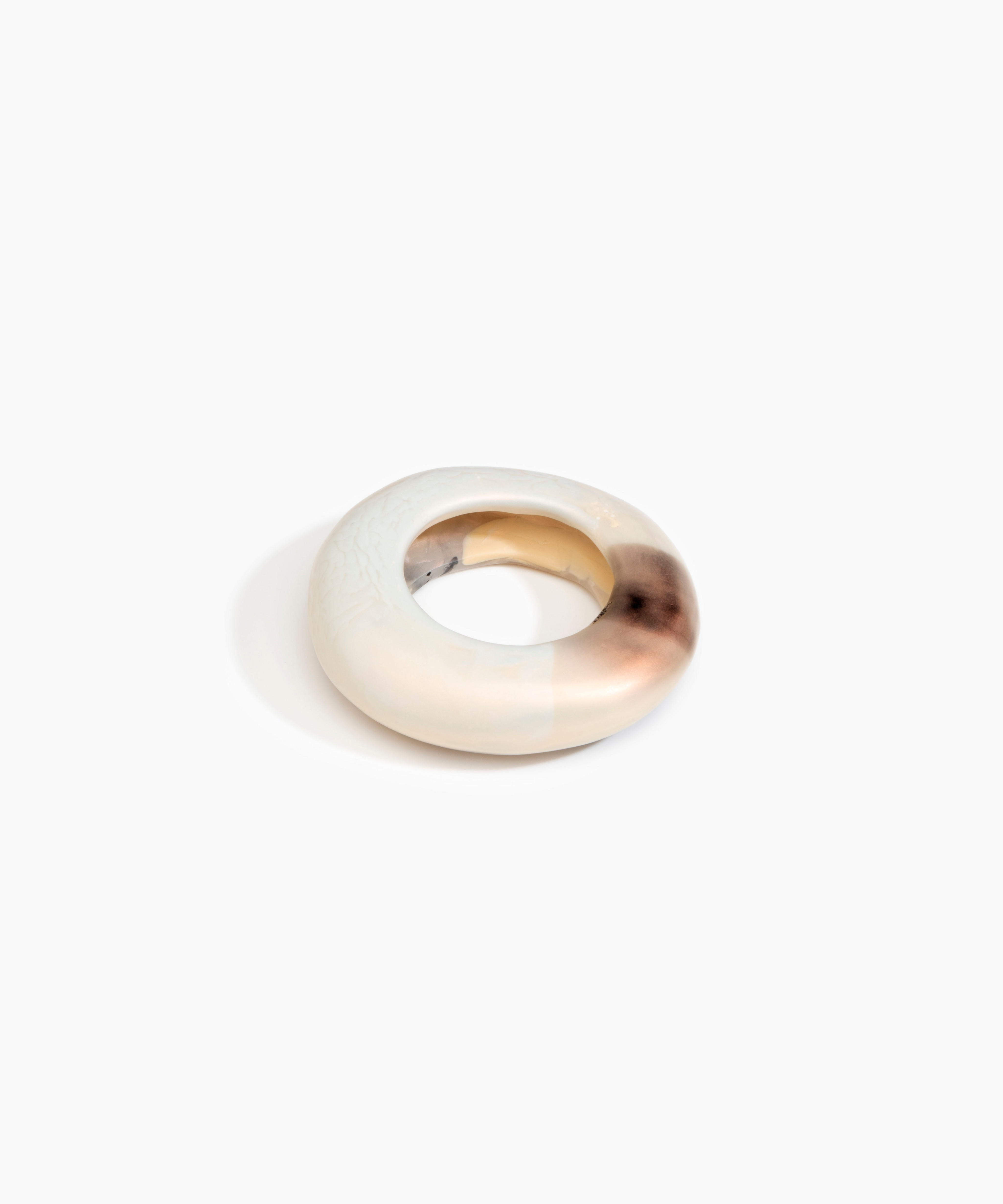 Large Drift Bangle in Sandy Pearl by Dinosaur Designs, hand-cast resin