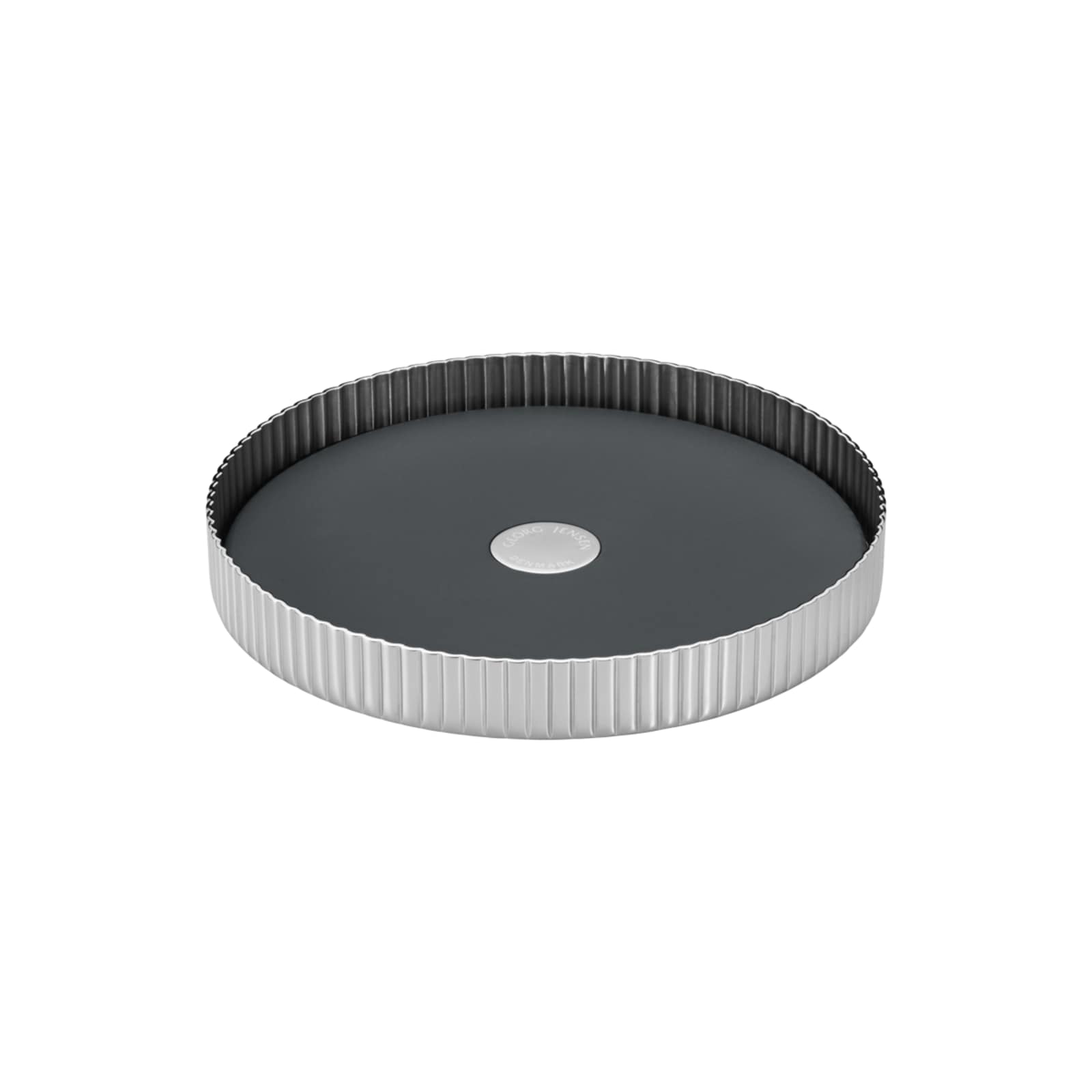Georg Jensen Bernadotte Wine Coaster in mirror polished stainless steel with grooved edges
