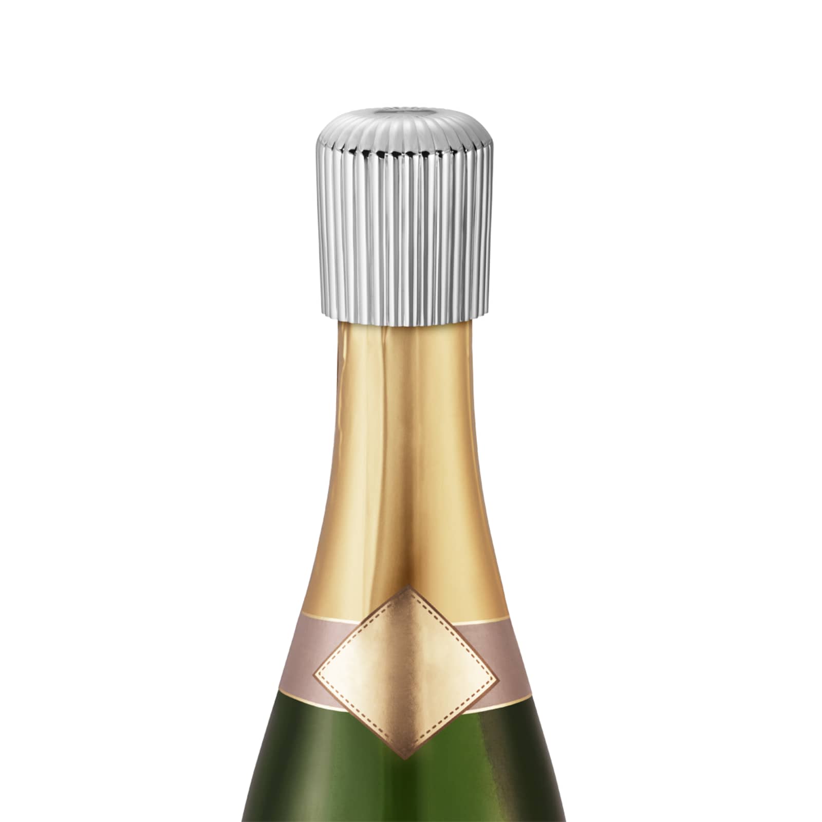 Bernadotte Champagne Stopper shown on a bottle