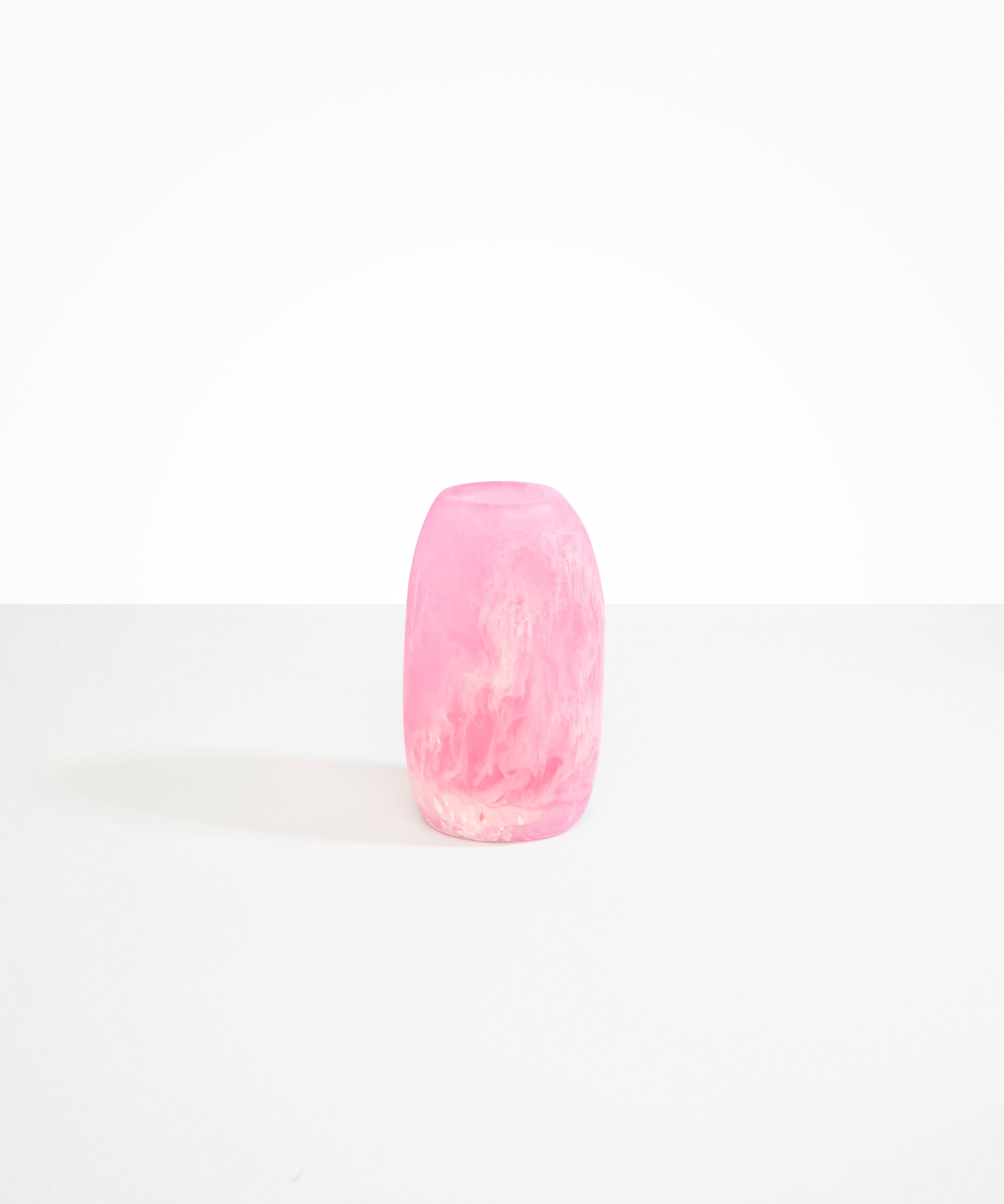 Medium Pebble Vase in Shell Pink by Dinosaur Designs, hand-cast resin