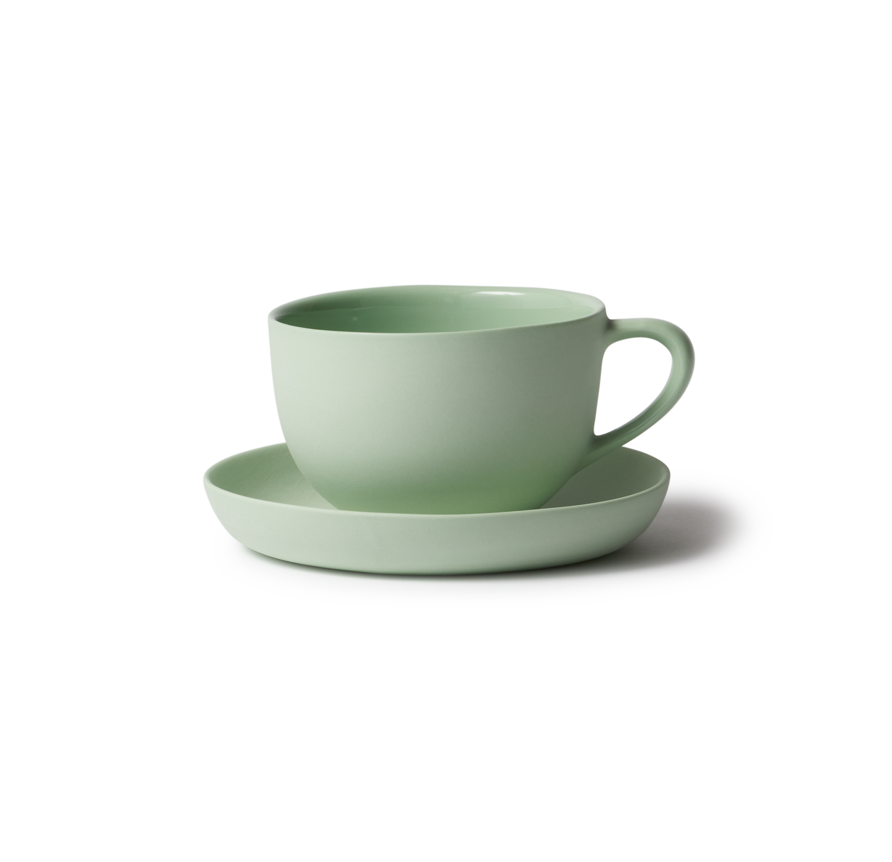 Tea Cup & Saucer Round - Pistachio