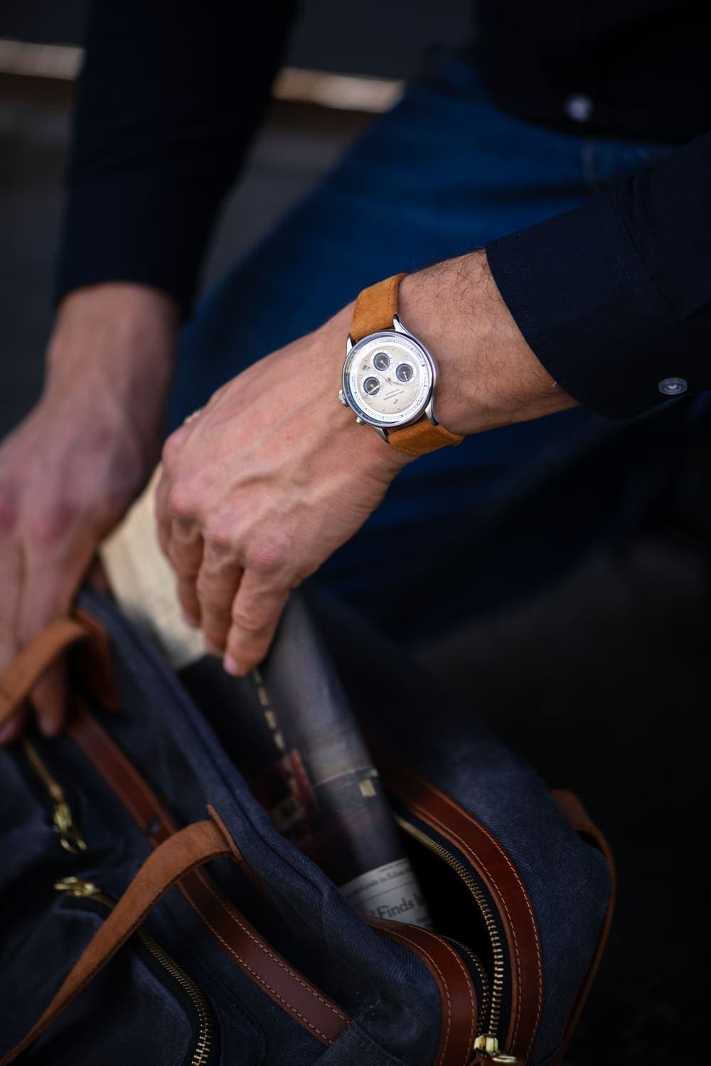 1564 Chronodate Automatic, Steel / Off White