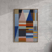 Detail of the Woven Perspectives No. 04 print showing the triangular forms and woven bands