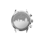 1815 Chronograph caseback with engraved Copenhagen skyline
