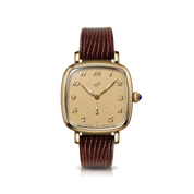 AV86 1954 Capri Mechanical in Gold with vintage cream dial on a brown lizard-grain leather strap