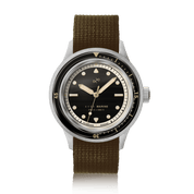 1956 Marine Steel Black Gilt diver watch, front view