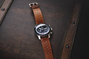 1960 Racing Chronograph Midnight Blue, leather strap detail