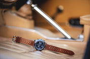 1960 Racing Chronograph on car seat, lifestyle
