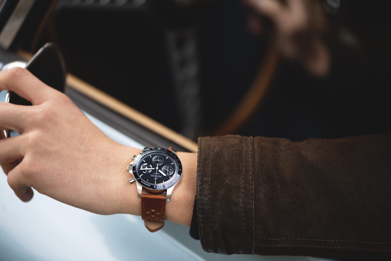 1960 Racing Chronograph on wrist while driving