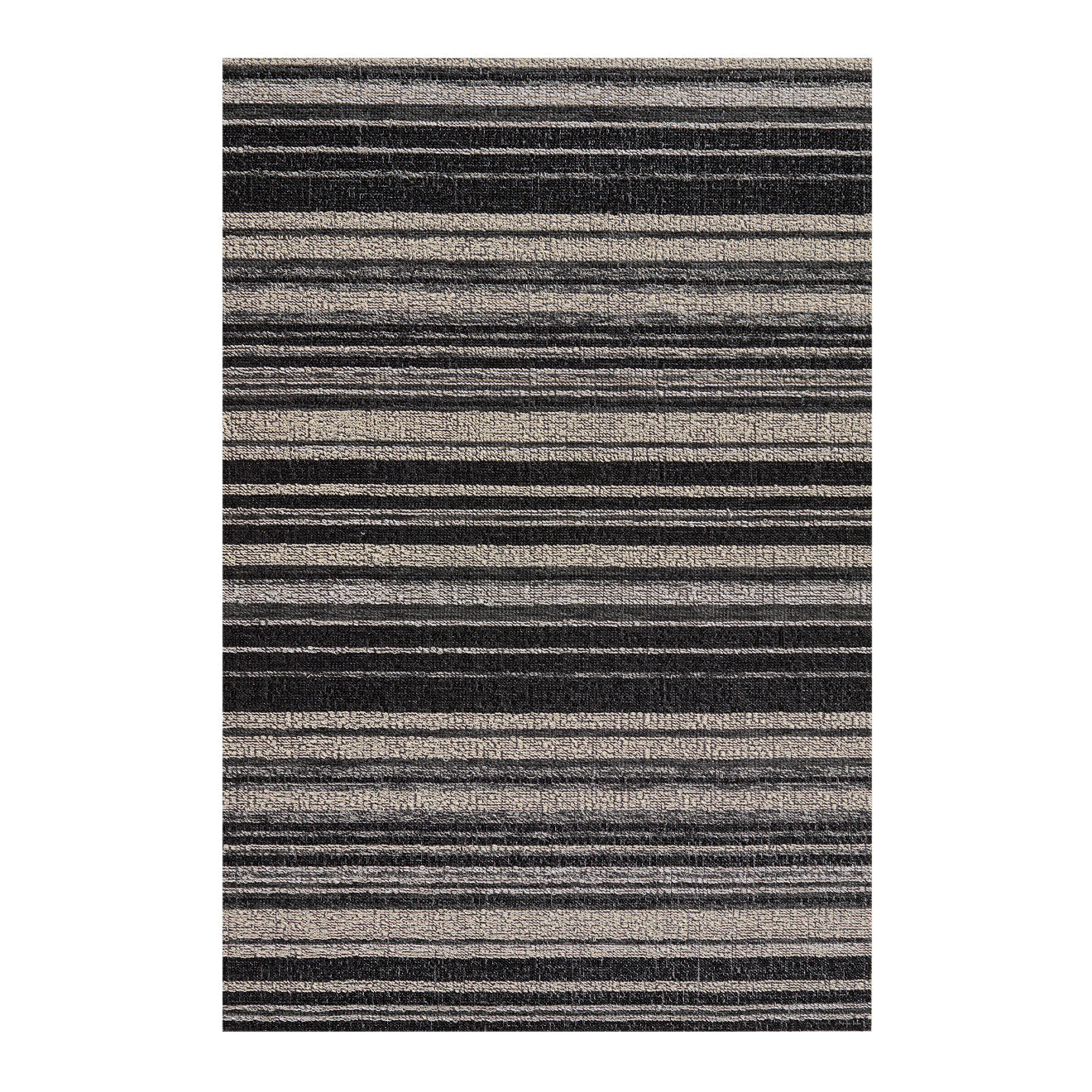 Echo Stripe Shag in Shadow by Chilewich, woven shag floor mat