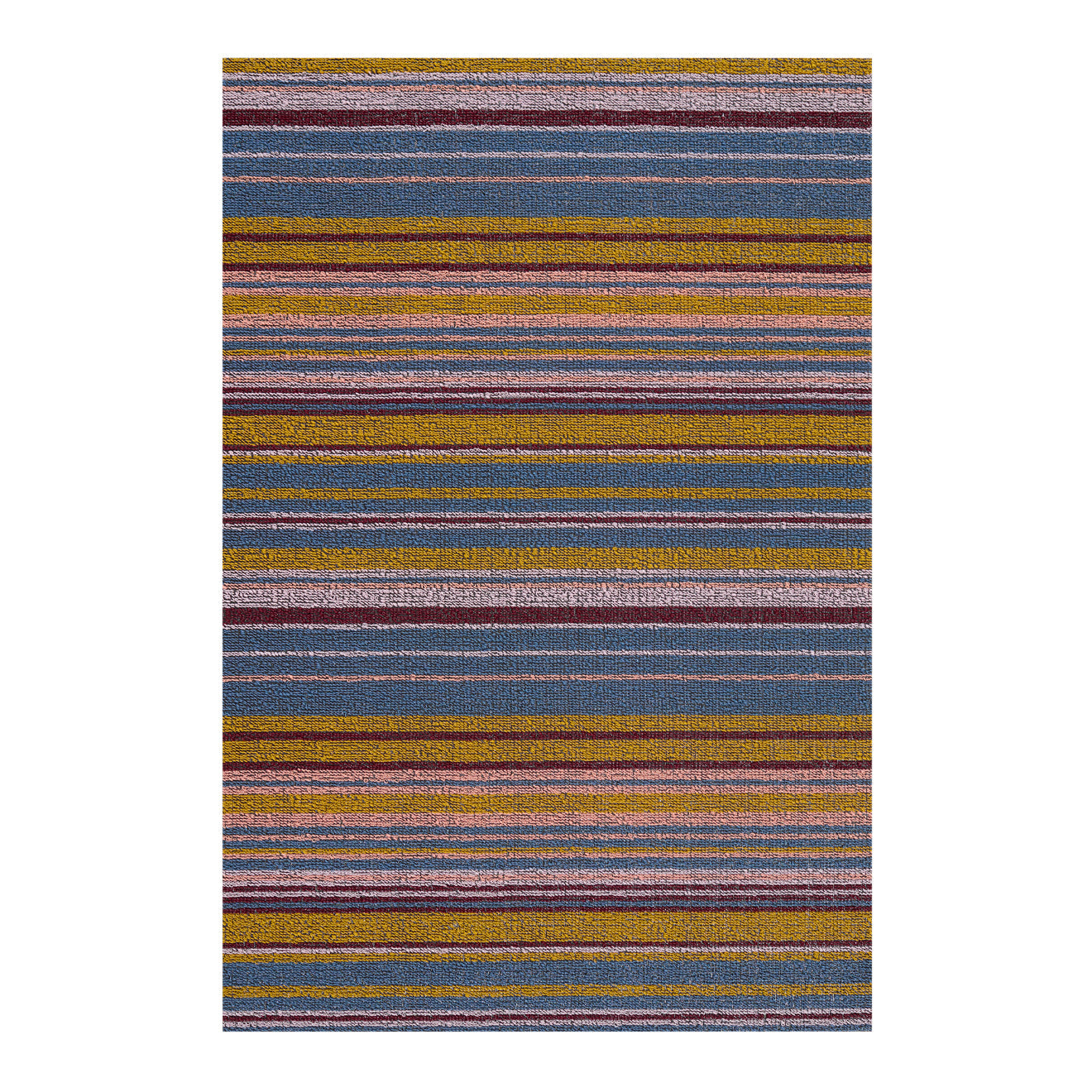 Echo Stripe Shag in Dusk by Chilewich, woven shag floor mat