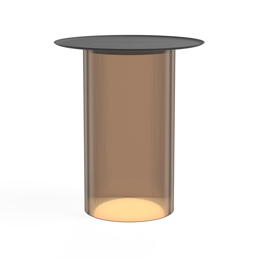 Carousel Floor lamp, bronze diffuser with black tray