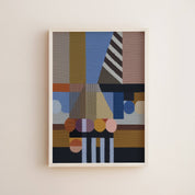 Woven Perspectives No. 05 shown framed in a styled interior