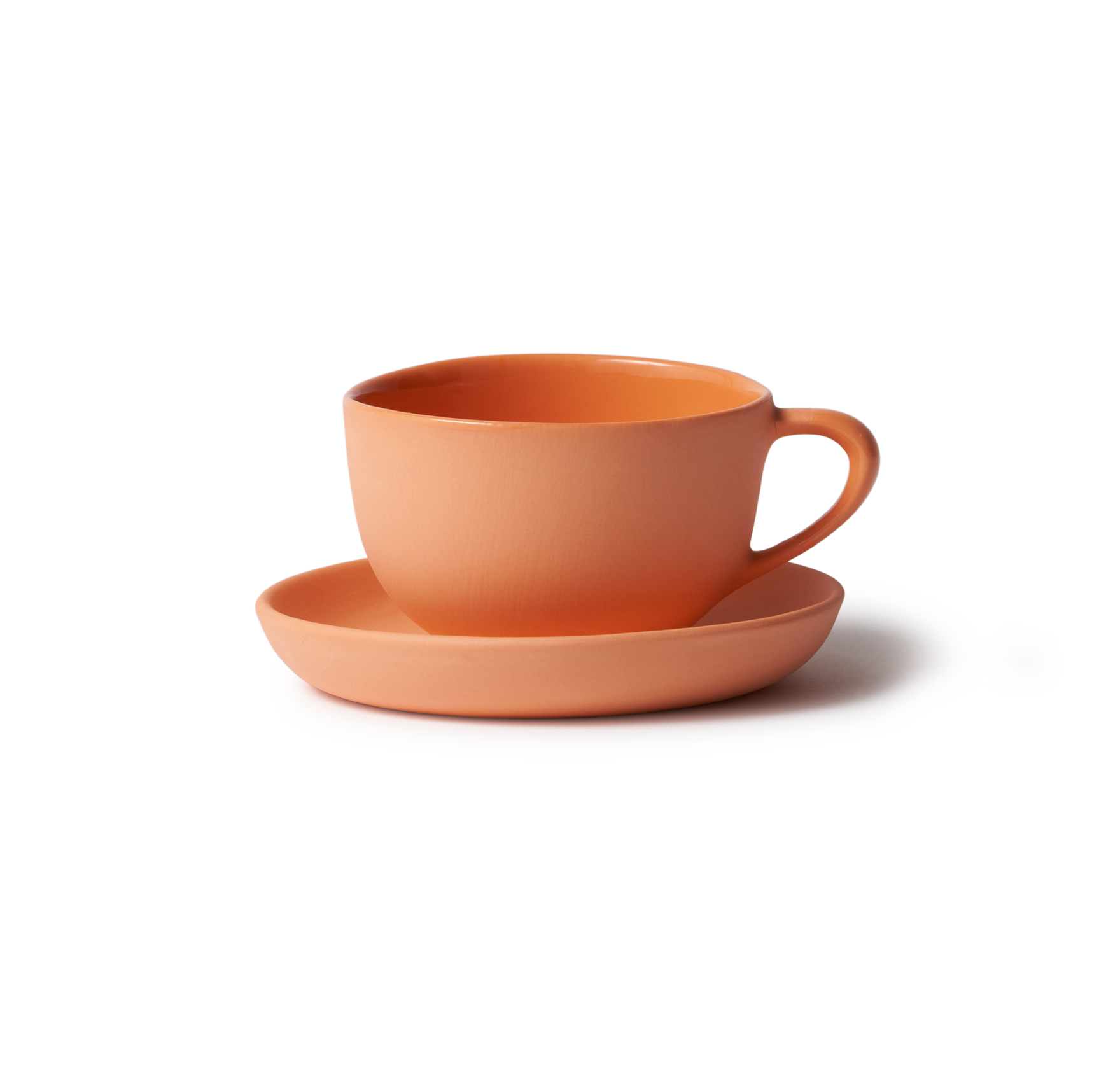 Tea Cup & Saucer Round - Orange