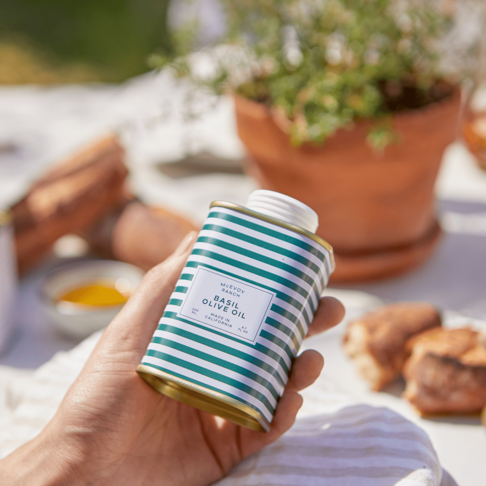 Stripes Organic Basil Olive Oil lifestyle