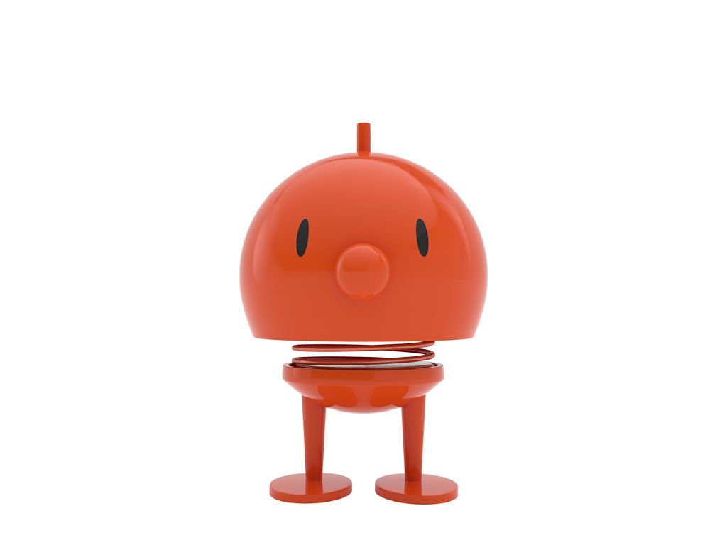 Hoptimist Bumble Large in Orange, Danish wobble figure with a steel spring