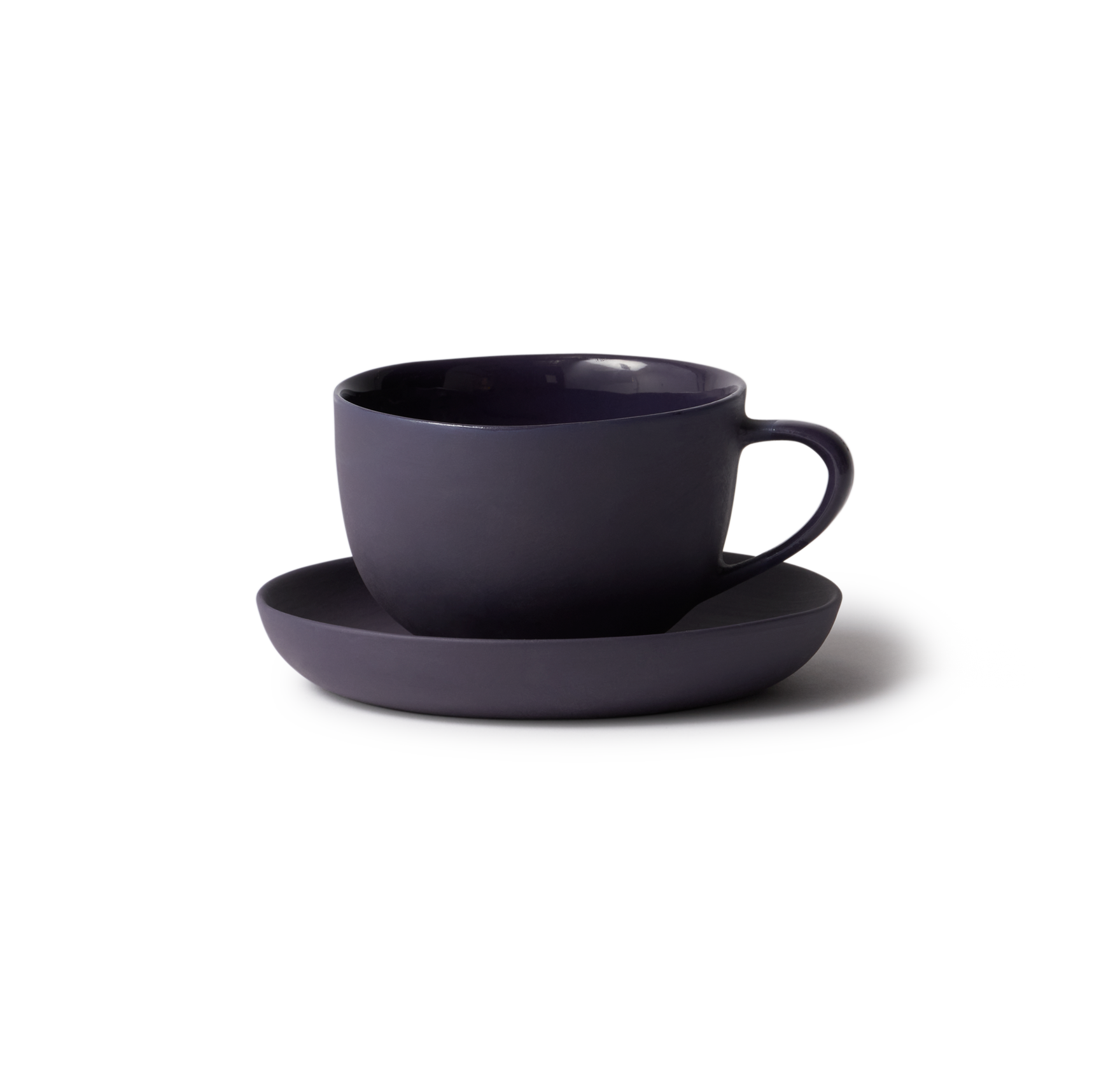 Tea Cup & Saucer Round - Plum