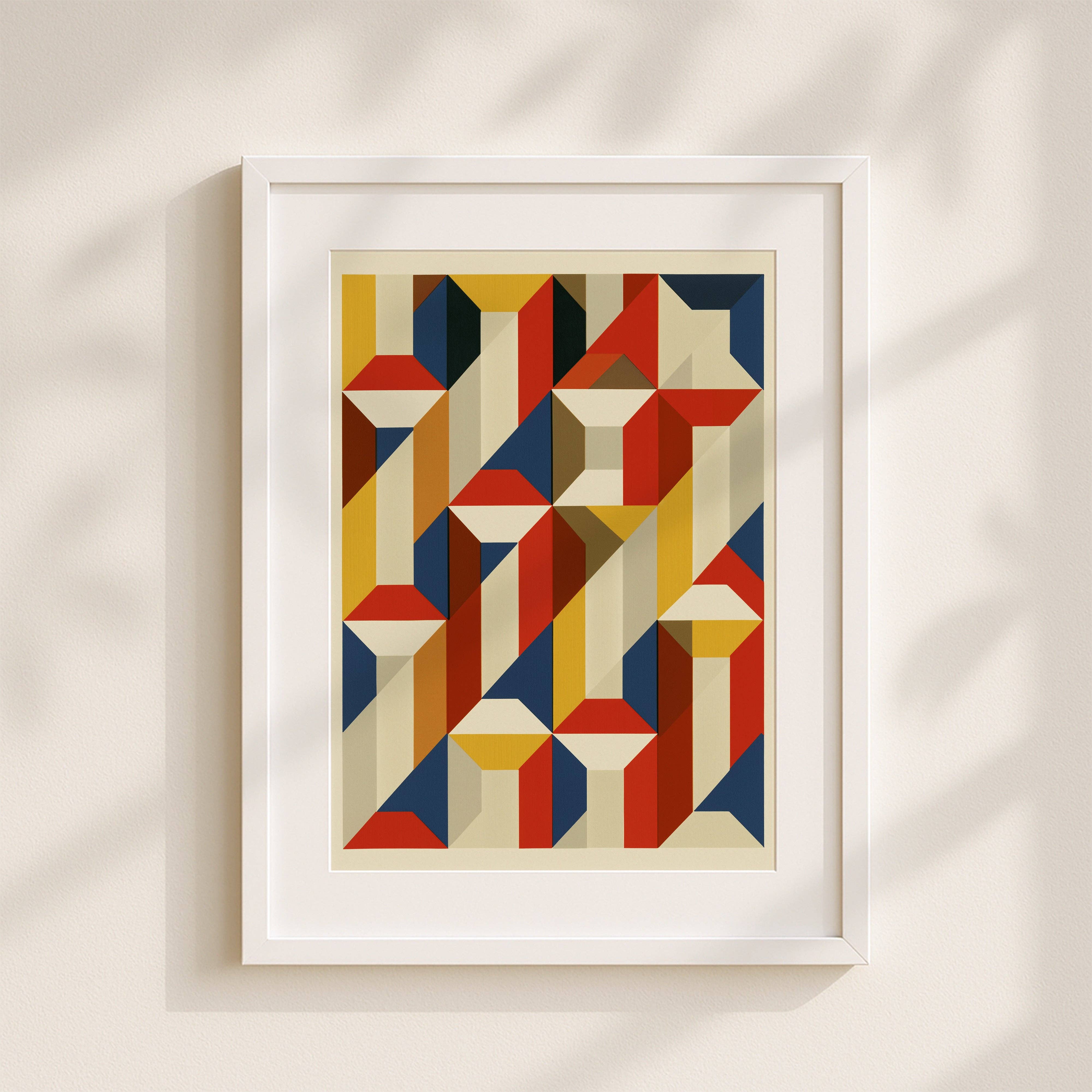 Detail of the Construct No. 07 print showing the dense woven-textile geometry