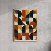Forma Art Studio Kiln No. 03 print, overlapping quarter-circles in black, burnt orange and warm tan