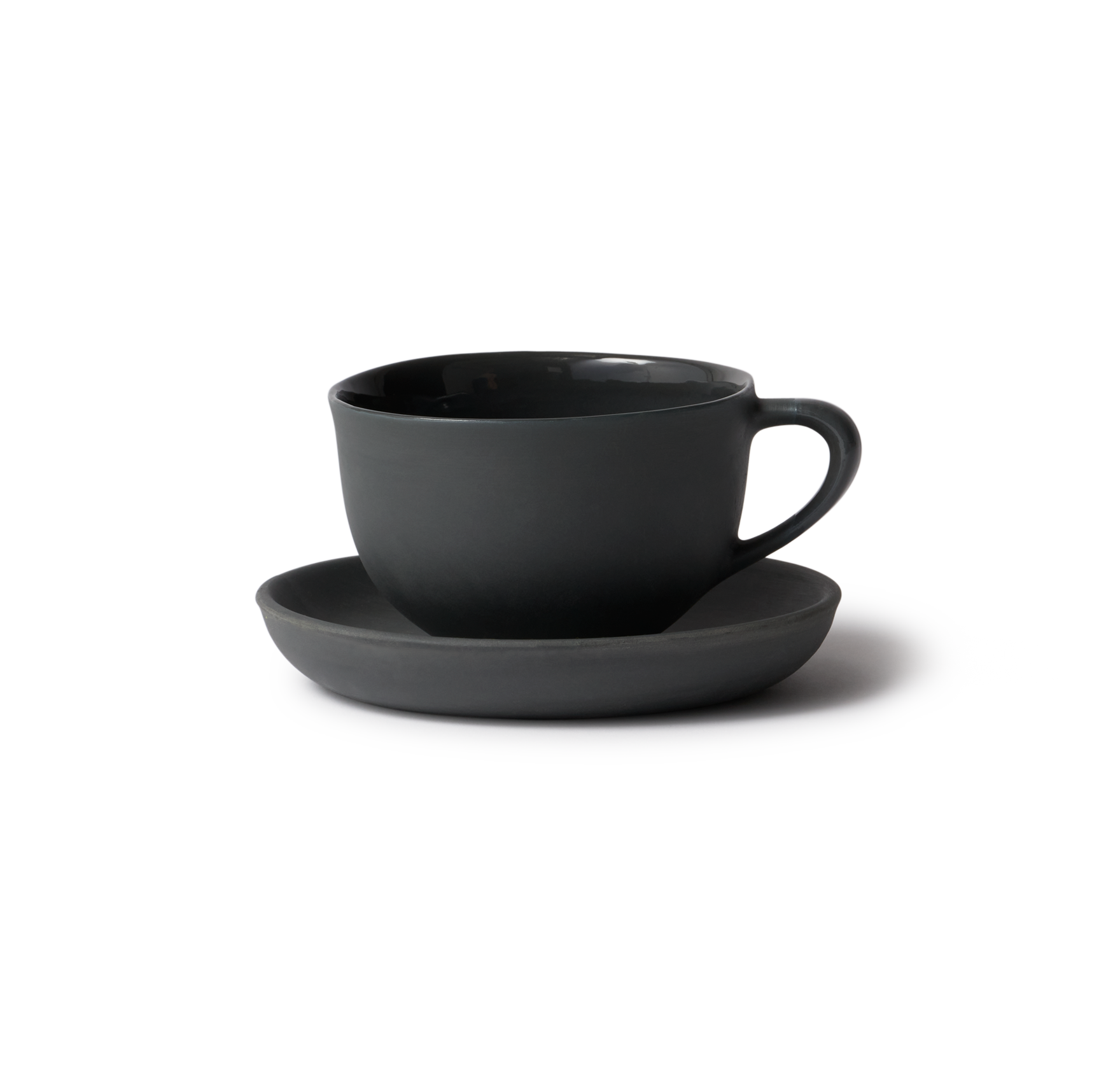 Tea Cup & Saucer Round - Slate