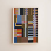 Woven Perspectives No. 02 shown framed in a styled interior