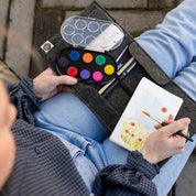 Jotblock Travel Postcard Watercolor Paint Set in use outdoors