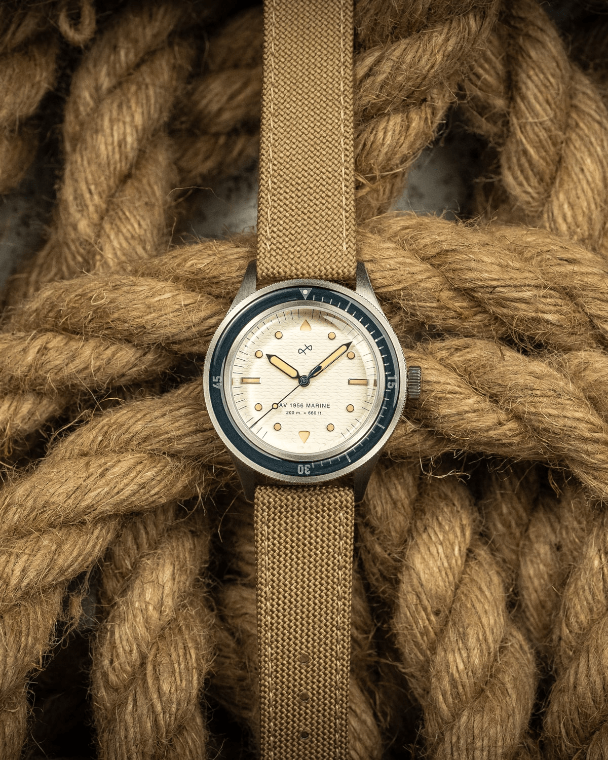 1956 Marine Navy & Off White, nautical setting