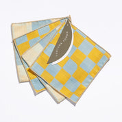 Checker Cocktail Napkins - Sky