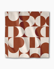 Circle Playground napkin laid flat, full view of the mid-century arc pattern