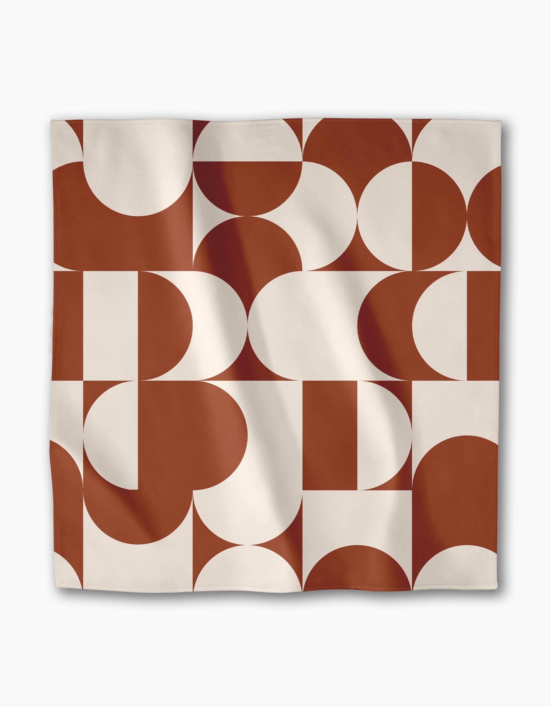 Circle Playground napkin laid flat, full view of the mid-century arc pattern