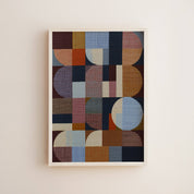 Woven Perspectives No. 18 shown framed in a styled interior