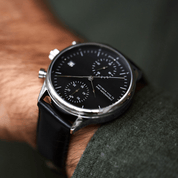 1844 Chronograph Black, polished steel case detail