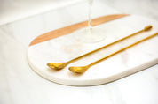 Gold Smooth Handle Bar Spoons, Set of 2