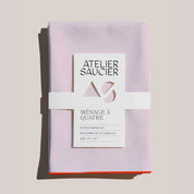Dinner Napkin Set in Blush Linen Orange