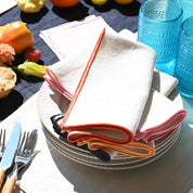 Dinner Napkin Set in Rainbow Burlap