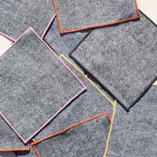 Cocktail Napkin Set in Rainbow Chambray