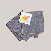 Cocktail Napkin Set in Rainbow Chambray