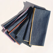 Dinner Napkin Set in Rainbow Denim