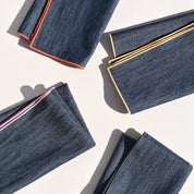 Dinner Napkin Set in Rainbow Denim