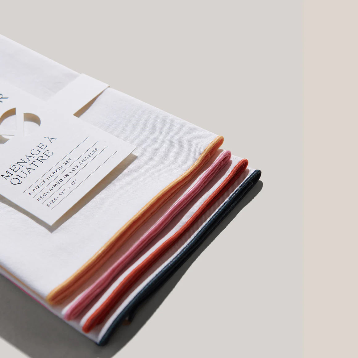 Dinner Napkin Set in Rainbow Twill