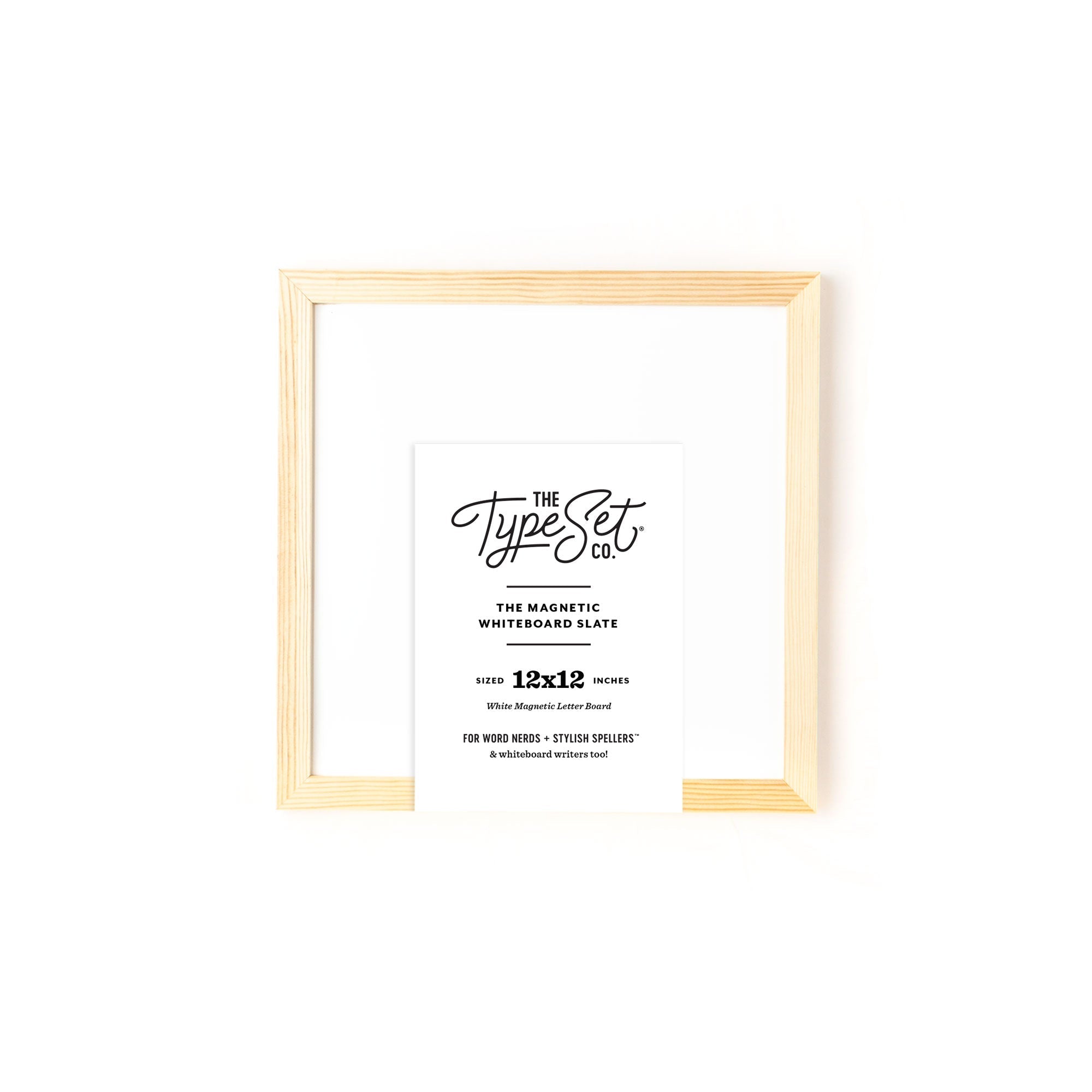 The Type Set Co. 12x12 magnetic dry-erase whiteboard
