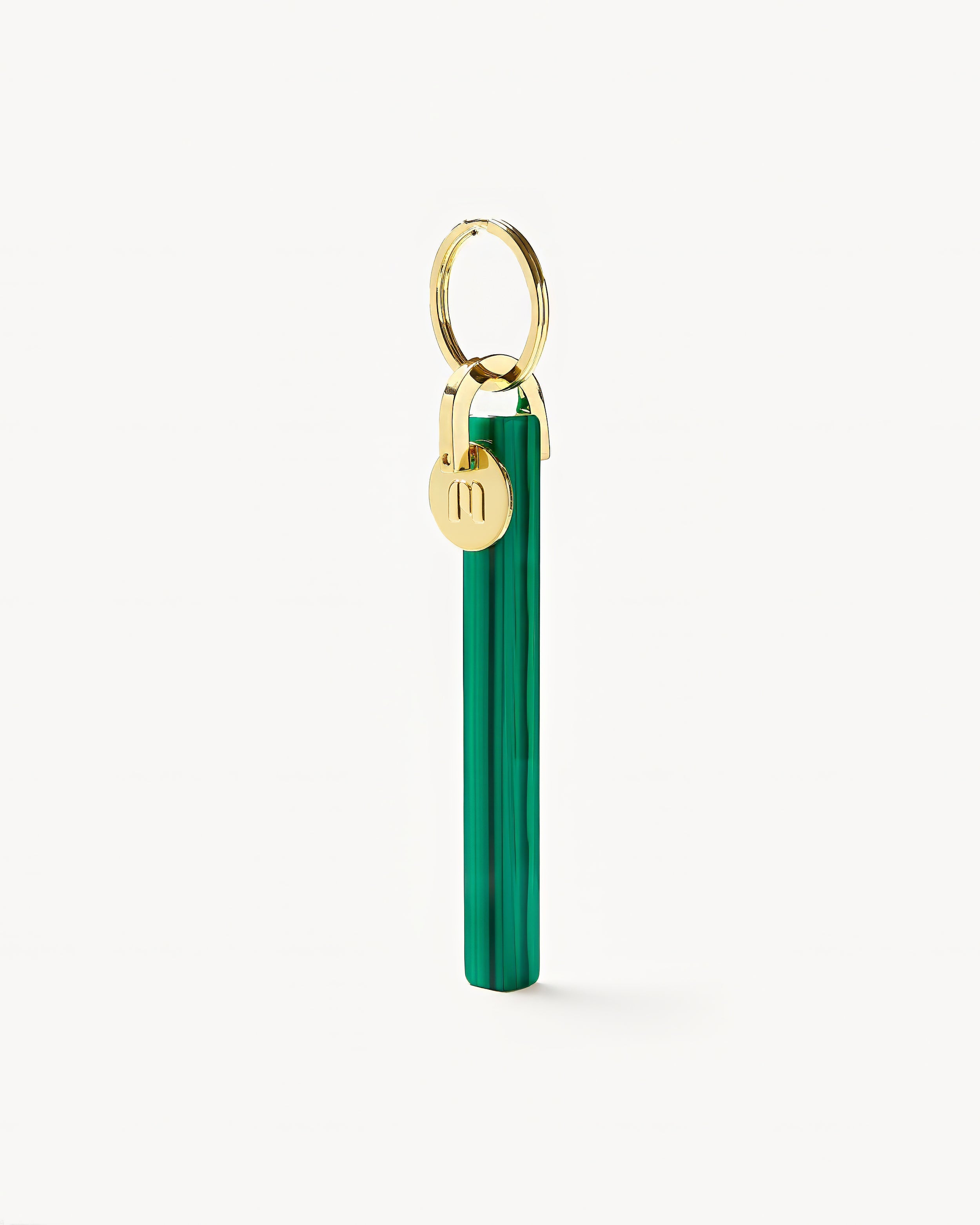 MACHETE Bar Keychain in Malachite - Gold