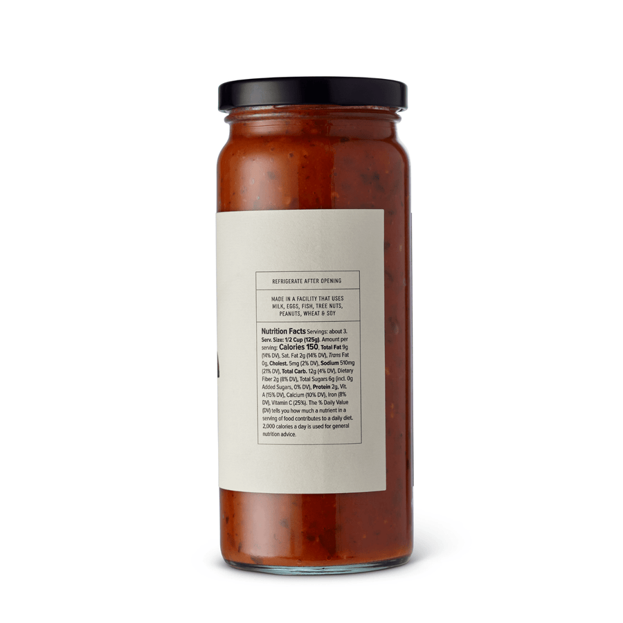 Basil & Pine Nut Pomodoro Sauce nutrition facts