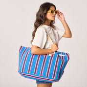 Striped Tote Bag - Blue, detail