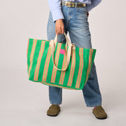 Striped Tote Bag - Green