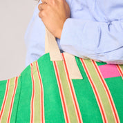 Striped Tote Bag - Green, lifestyle