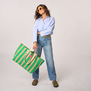 Striped Tote Bag - Green, detail